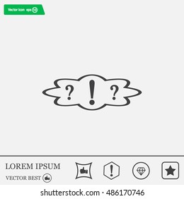 question and exclamation mark, vector illustration. Flat design style