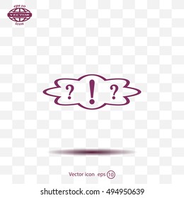 question and exclamation mark, vector illustration. Flat design style