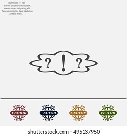 question and exclamation mark, vector illustration. Flat design style