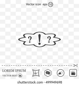 question and exclamation mark, vector illustration. Flat design style