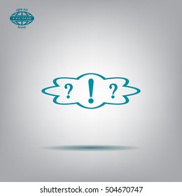 question and exclamation mark, vector illustration. Flat design style