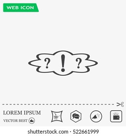 question and exclamation mark, vector illustration. Flat design style