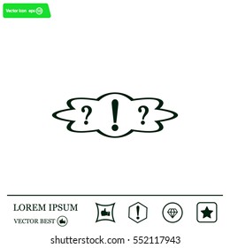 question and exclamation mark, vector illustration. Flat design style