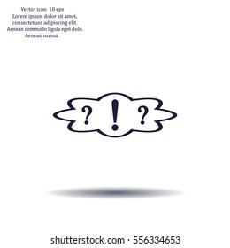 question and exclamation mark, vector illustration. Flat design style