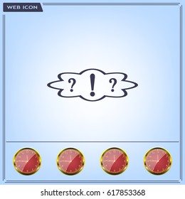 question and exclamation mark, vector illustration. Flat design style