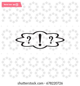 question and exclamation mark, vector illustration. Flat design style