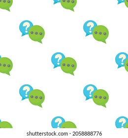Question and exclamation speech bubbles pattern seamless background texture repeat wallpaper geometric vector