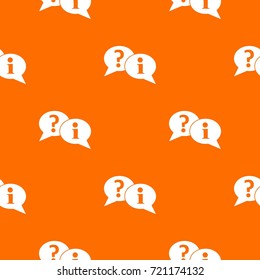 Question and exclamation speech bubbles pattern repeat seamless in orange color for any design. Vector geometric illustration