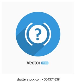 Question Faq icon. Circle concept Shadow web buttons. vector illustration. Flat design style