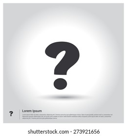 Question Faq Icon, pictogram icon on gray background. Vector illustration. Flat design style