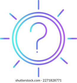 Pregunta Iconos de retroalimentación con un estilo de contorno azul morado. Icono de línea delgada relacionado con comentarios, calificaciones, testimonios, respuesta rápida, satisfacción y más. Icono web simple. Ilustración del vector