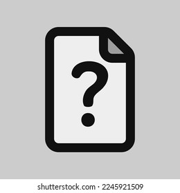 Question file icon in filled line style, use for website mobile app presentation