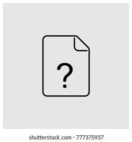Question file vector line icon.