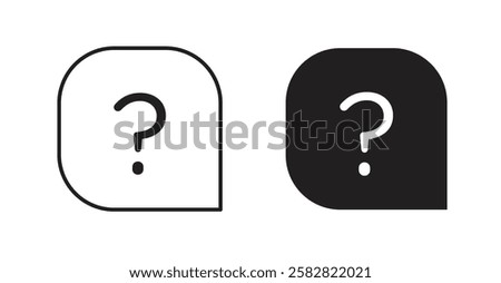 Question filled and outlined icons vectors on white background