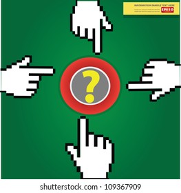 Question and fingers on blackboard background,Vector