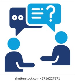 Question Flat Blue Icon Style