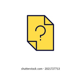 Question flat icon. Thin line signs for design logo, visit card, etc. Single high-quality outline symbol for web design or mobile app. Siign outline pictogram.