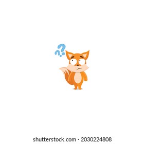 Question Fox Sticker Icon Isolated On White Background