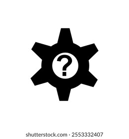 Question and Gear vector icon. Help Business icon. Ask for support and information sign. Confusion and Question icon vector