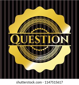 Question gold badge or emblem