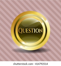 Question gold emblem