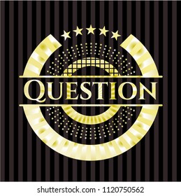 Question golden emblem