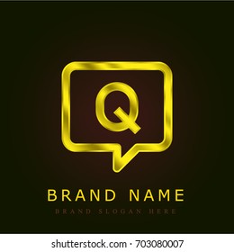 Question golden metallic logo