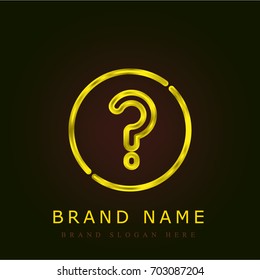 Question golden metallic logo