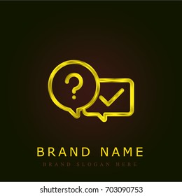 Question golden metallic logo