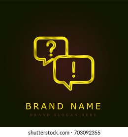 Question golden metallic logo