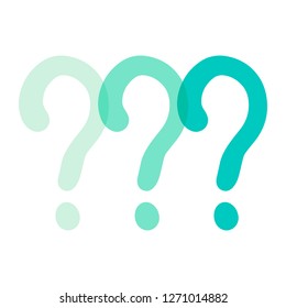 Question hand drawn illustration in blue colors