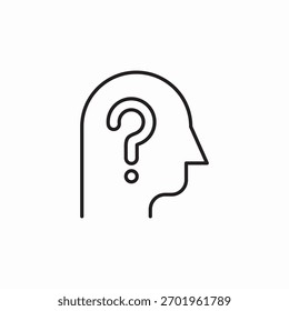 Vector de signo de icono de cabeza de pregunta