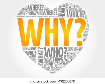 WHY? Question heart, Questions words concept background