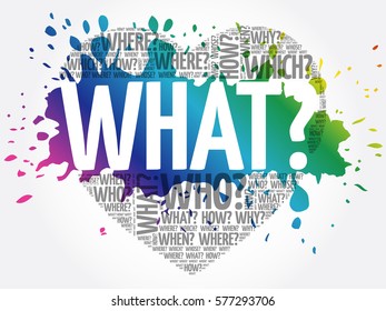 WHAT? Question heart, Questions words concept background