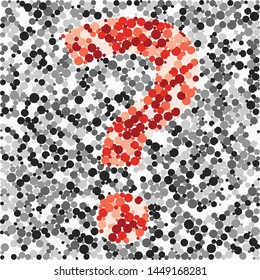 Question help sign color distributed circles dots illustration