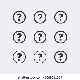 Question help vector line icon