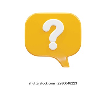 Question icon 3d rendering illustration