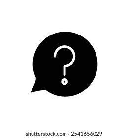 Question icon Black and white outline vector