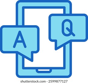 Question Icon Blue Vector Illustration