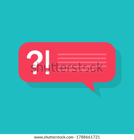 Question icon. Bubble for quiz or poll with ask, exclamation. Speech box with symbol of faq. Logo with mark of request or warning. Query, notification in cartoon style. sign for chat, dialog. Vector.
