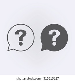 Question icon in bubble set . Vector illustration