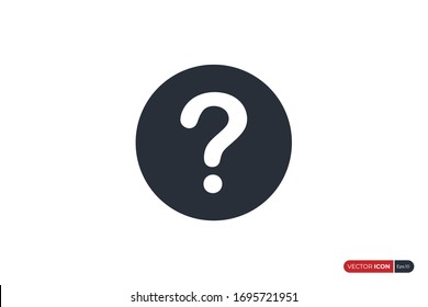 Question Icon with Circle Shape isolated on White Background. Flat Vector Icon Design Template Element.
