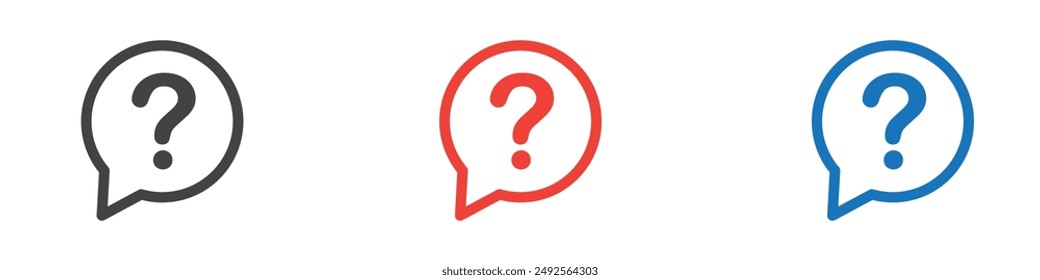 Question icon collection set on white background color