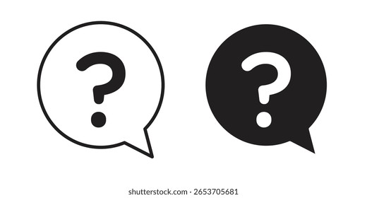 Question icon design element. Editable stroke. Vector