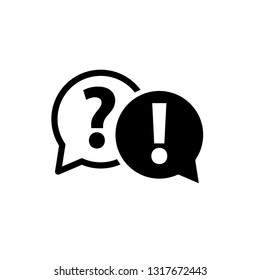 Question icon and exclamation point icon. Chat symbol with the Question and exclamation point icon. Vector icon for website design, app. 