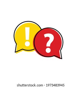 Question icon and exclamation point icon. Chat symbol with the Question and exclamation point icon. Vector icon for website design, app. 
