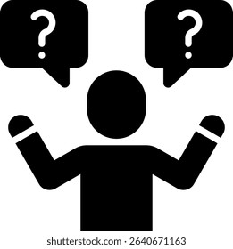 Question Icon Glyph Vector Illustration