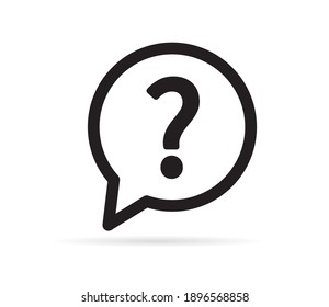 Question icon. Help icon in bubble on white background. Vector illustration.