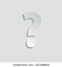  Question icon.  Help icon.  paper icon  with shadow 