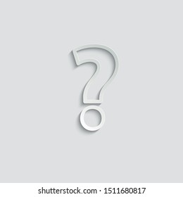  Question icon.  Help icon.  paper icon  with shadow 